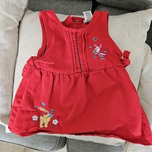 Vintage Disney Red Winnie the Pooh Baby Dress